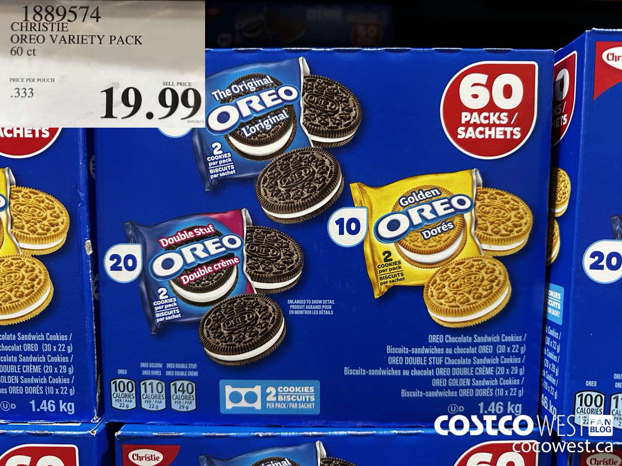 1889574 CHRISTIE OREO VARIETY PACK 60CT $19.99