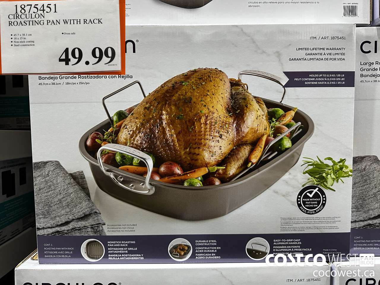 1875451 CIRCULON ROASTING PAN WITH RACK $49.99
