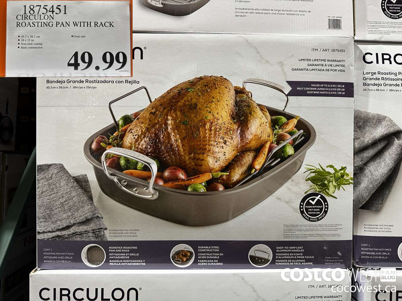 1875451 CIRCULON ROASTING PAN WITH RACK $49.99