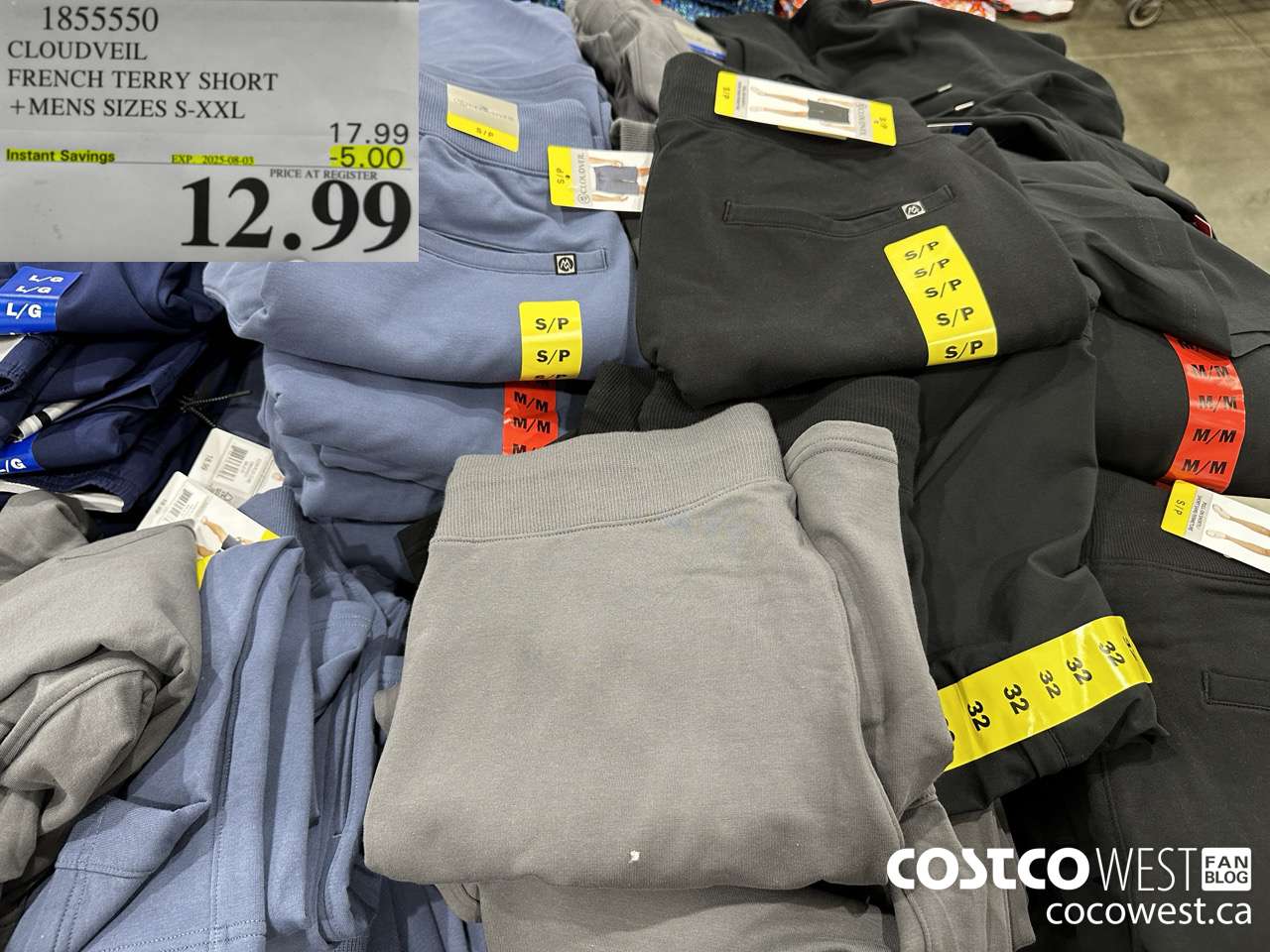 1855550 CLOUDVEIL FRENCH TERRY SHORT MENS SIZES S-XXL ($5.00 INSTANT SAVINGS EXPIRES ON 2025-08-03) $12.99