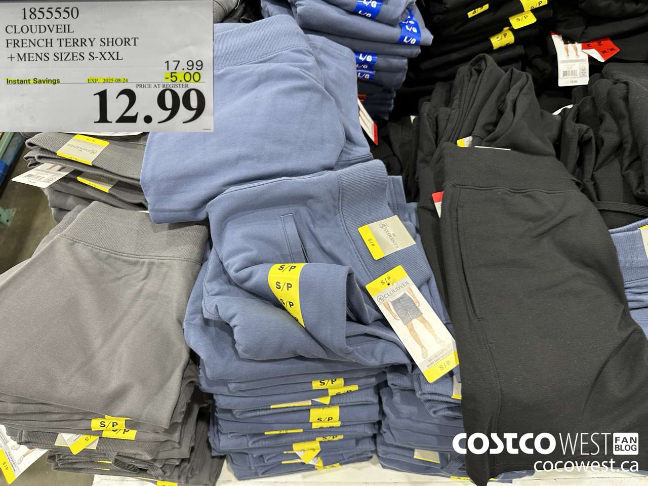 1855550 CLOUDVEIL FRENCH TERRY SHORT MENS SIZES S-XXL ($5.00 INSTANT SAVINGS EXPIRES ON 2025-08-24) $12.99