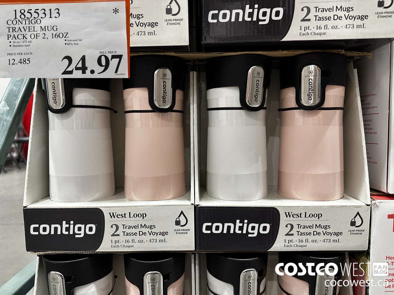 1855313 CONTIGO TRAVEL MUG PACK OF 2 $24.97
