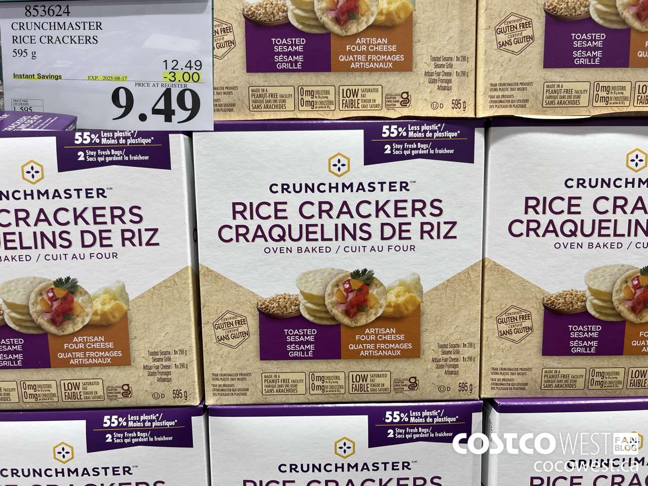 853624 CRUNCHMASTER RICE CRACKERS 595 g ($3.00 INSTANT SAVINGS EXPIRES ON 2025-08-17) $9.49