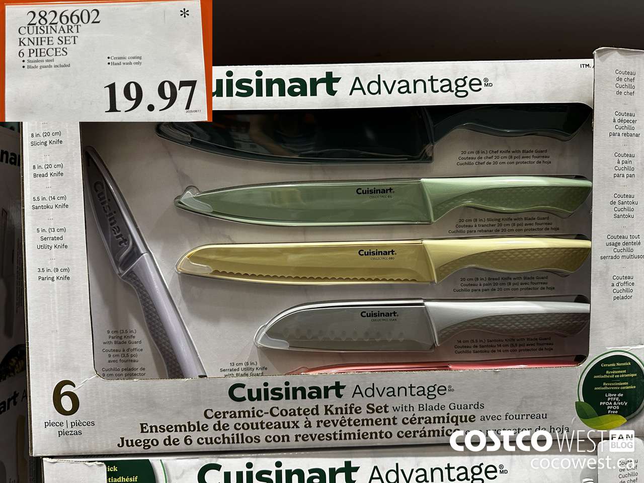 2826602 CUISINART KNIFE SET 6 PIECES $19.97