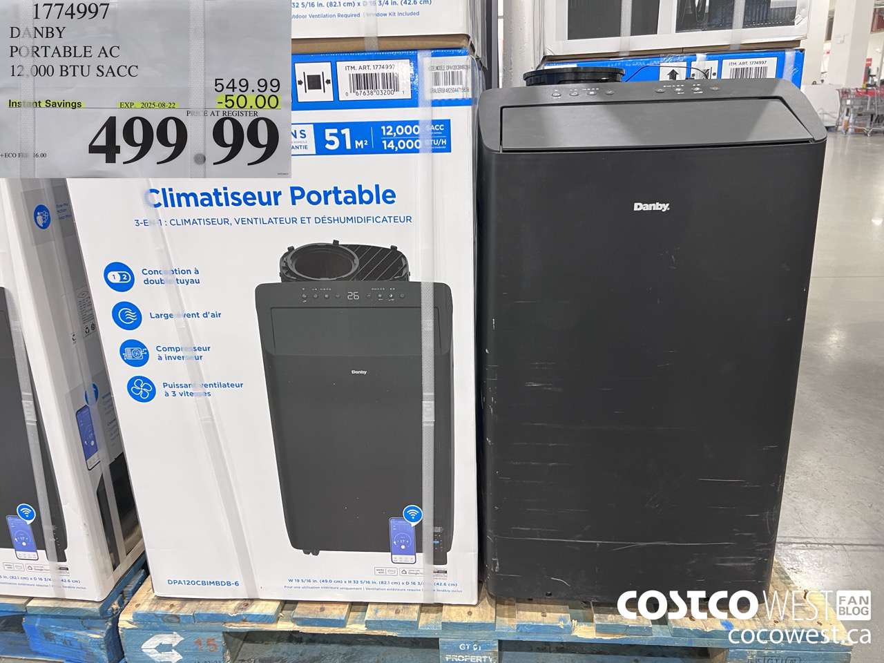 1774997 DANBY 3 IN 1 PORTABLE AC 12,000 BTU SACC ($50.00 INSTANT SAVINGS EXPIRES ON 2025-08-22) $499.99