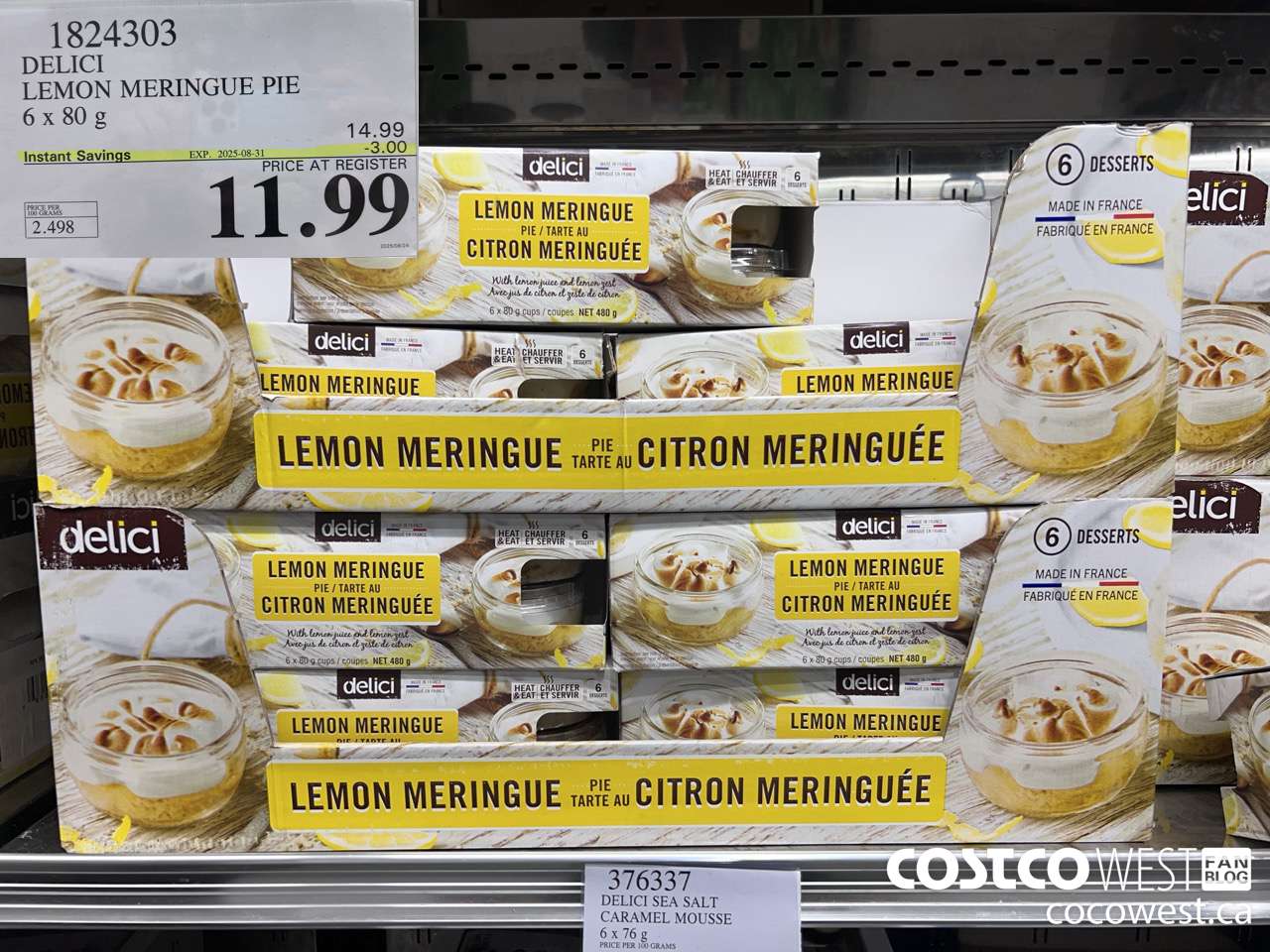 1824303 DELICI LEMON MERINGUE PIE 6 X 80G ($3.00 INSTANT SAVINGS EXPIRES ON 2025-08-31) $11.99