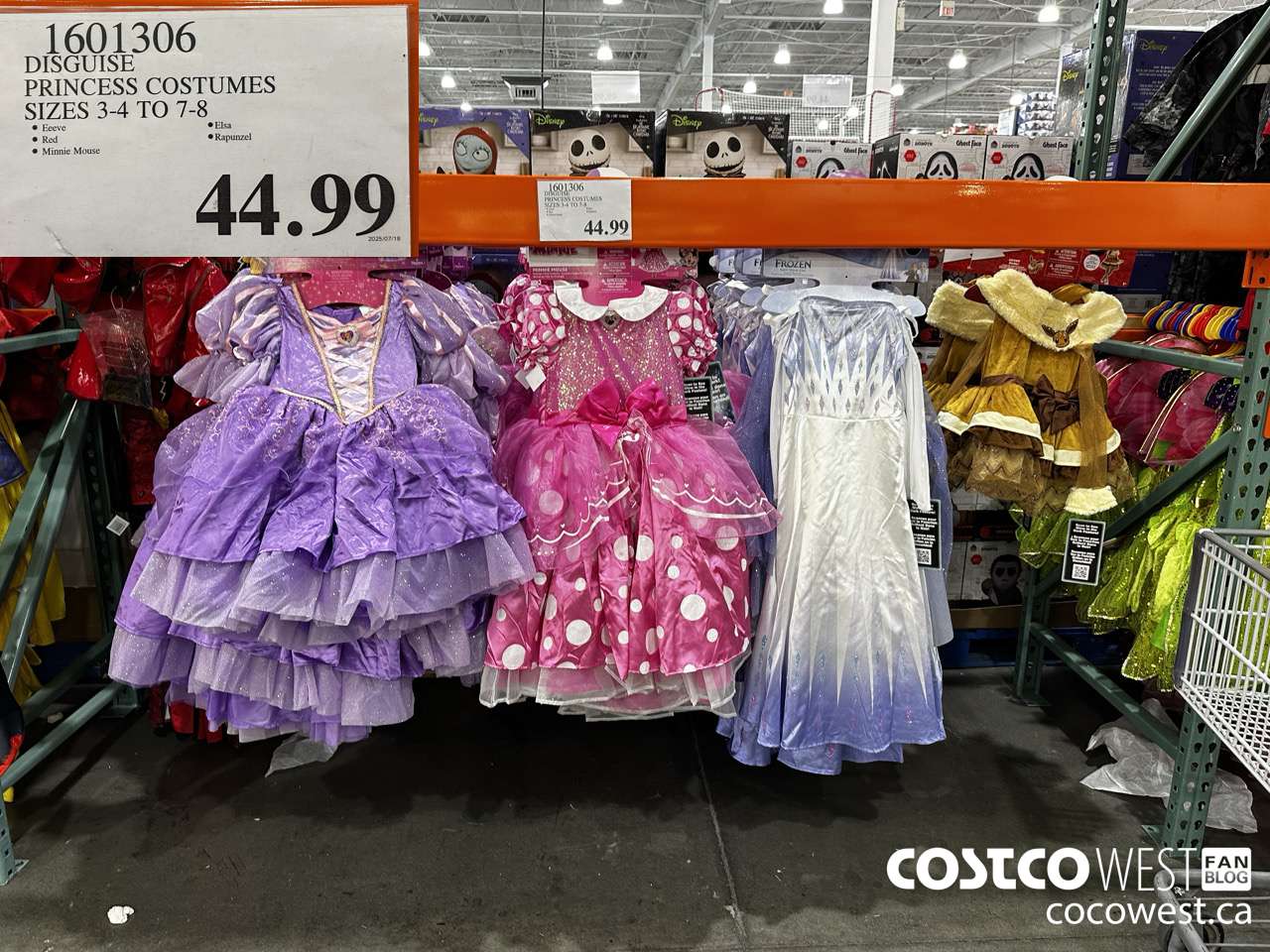 1601306 DISGUISE DISNEY LICENSED COSTUMES SIZES 3/4 TO 7/8 $44.99