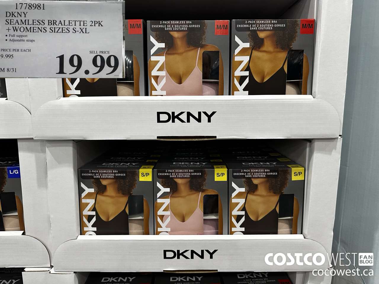 1778981 DKNY SEAMLESS BRALETTE 2PK LADIES SIZES S-XL $19.99