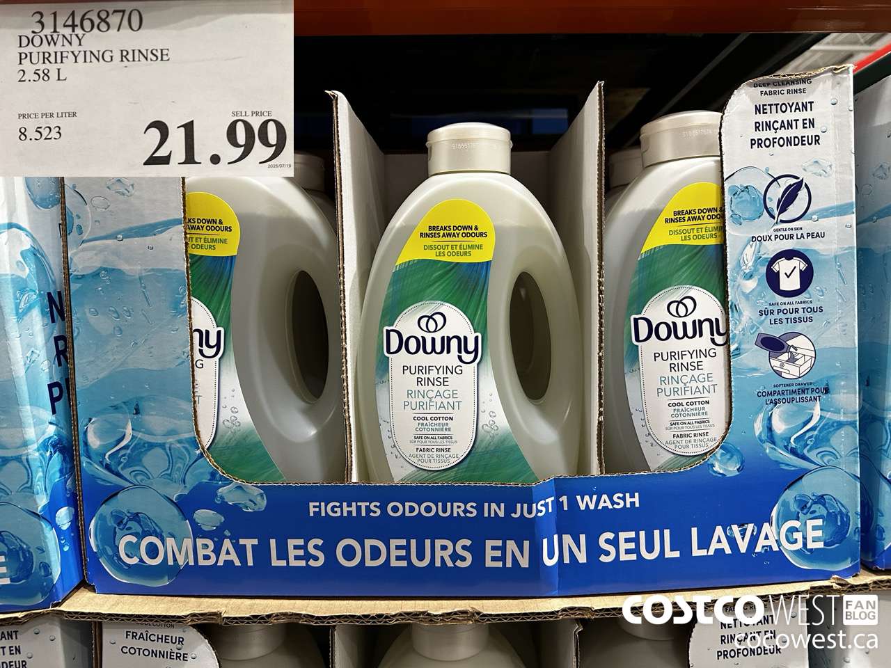 3146870 DOWNY PURIFYING RINSE 2.58L $21.99
