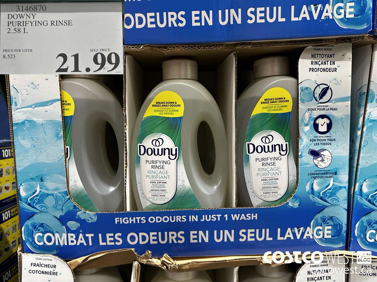 3146870 DOWNY PURIFYING RINSE 2.58L $21.99