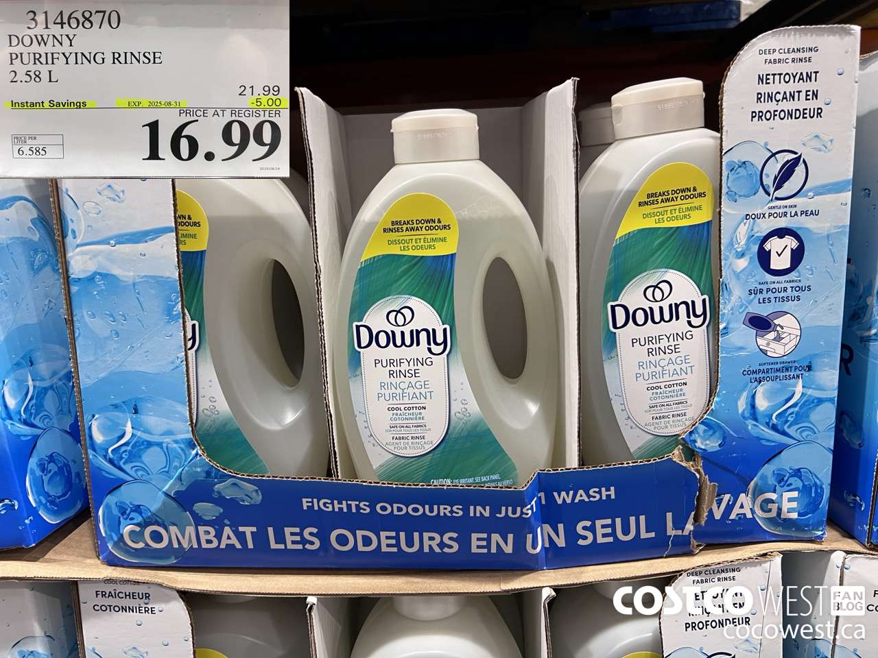 3146870 DOWNY PURIFYING RINSE 2.58L ($5.00 INSTANT SAVINGS EXPIRES ON 2025-08-31) $16.99