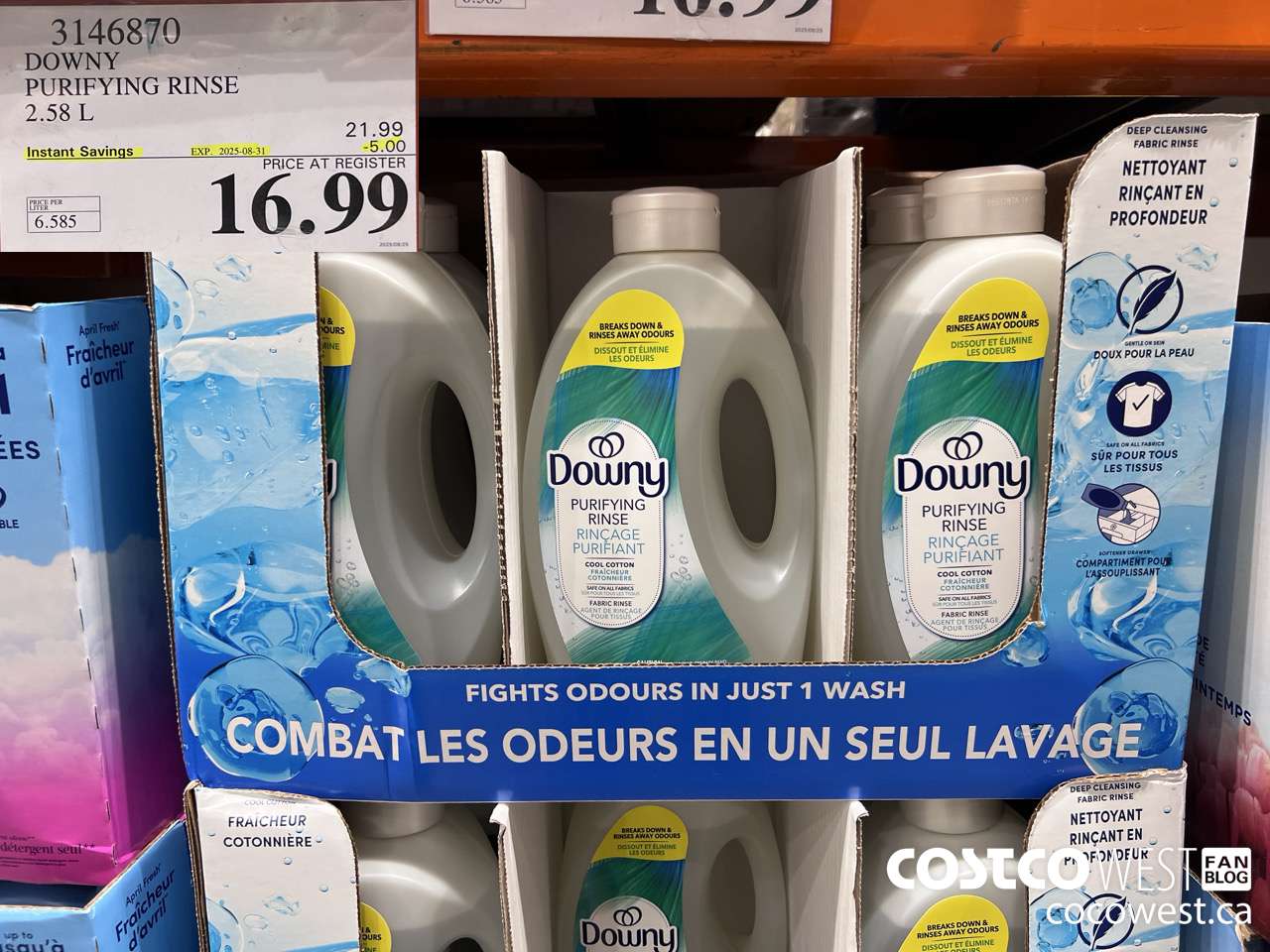 3146870 DOWNY PURIFYING RINSE 2.58L ($5.00 INSTANT SAVINGS EXPIRES ON 2025-08-31) $16.99