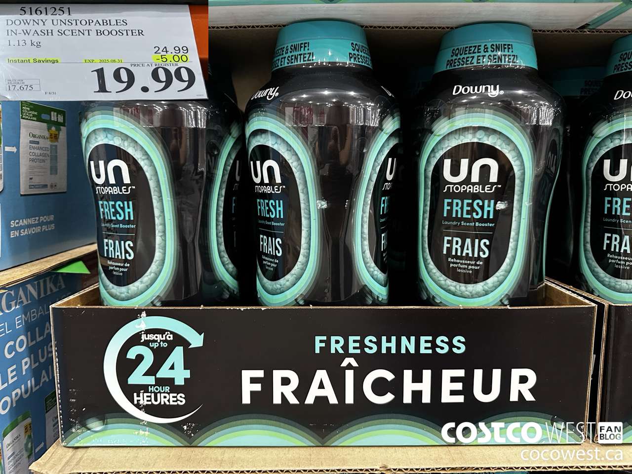 5161251 DOWNY UNSTOPPABLES IN-WASH SCENT BOOSTER 1131 g ($5.00 INSTANT SAVINGS EXPIRES ON 2025-08-31) $19.99