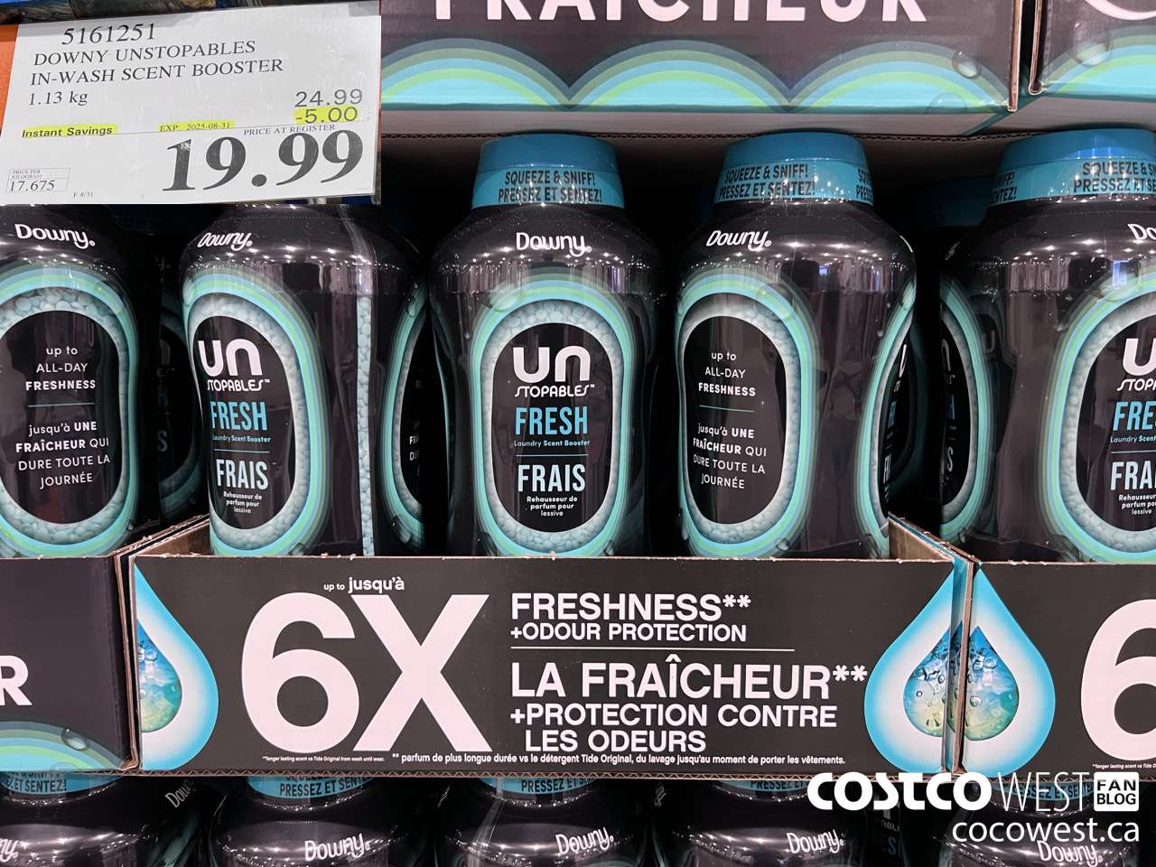 5161251 DOWNY UNSTOPPABLES IN-WASH SCENT BOOSTER 1131 g ($5.00 INSTANT SAVINGS EXPIRES ON 2025-08-31) $19.99