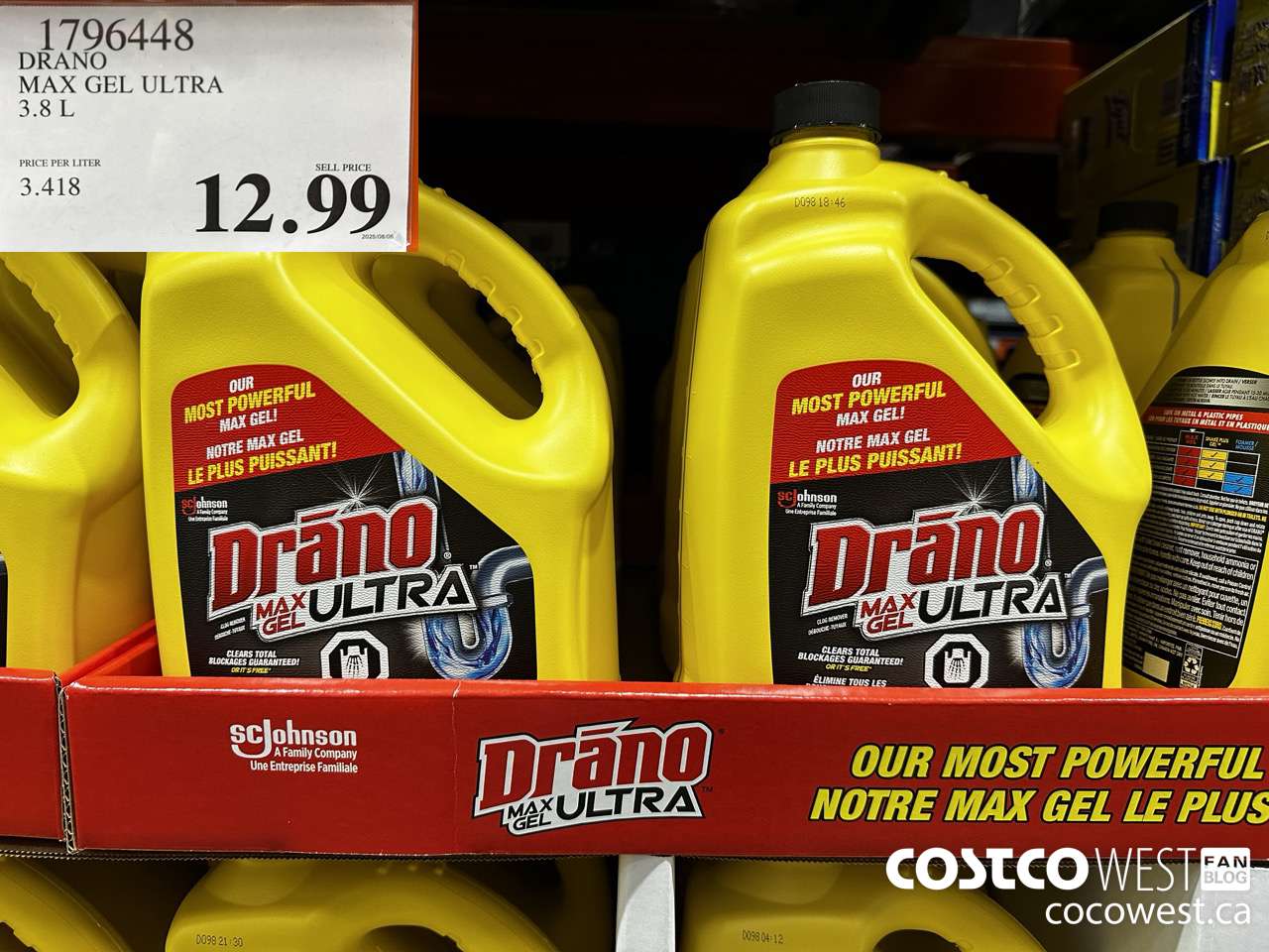 1796448 DRANO MAX GEL ULTRA 3.8L $12.99
