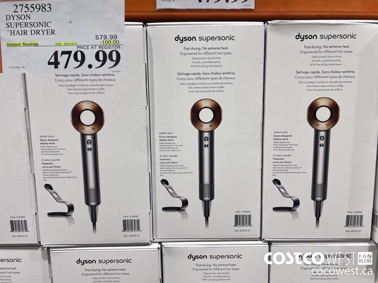 2755983 DYSON SUPERSONIC HAIR DRYER WITH DISPLAY STAND ($100.00 INSTANT SAVINGS EXPIRES ON 2025-09-11) $479.99