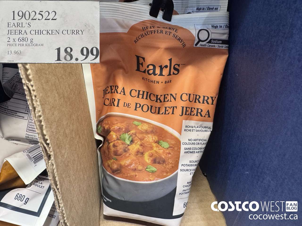 1902522 EARL'S JEERA CHICKEN CURRY 2 X 680G $18.99