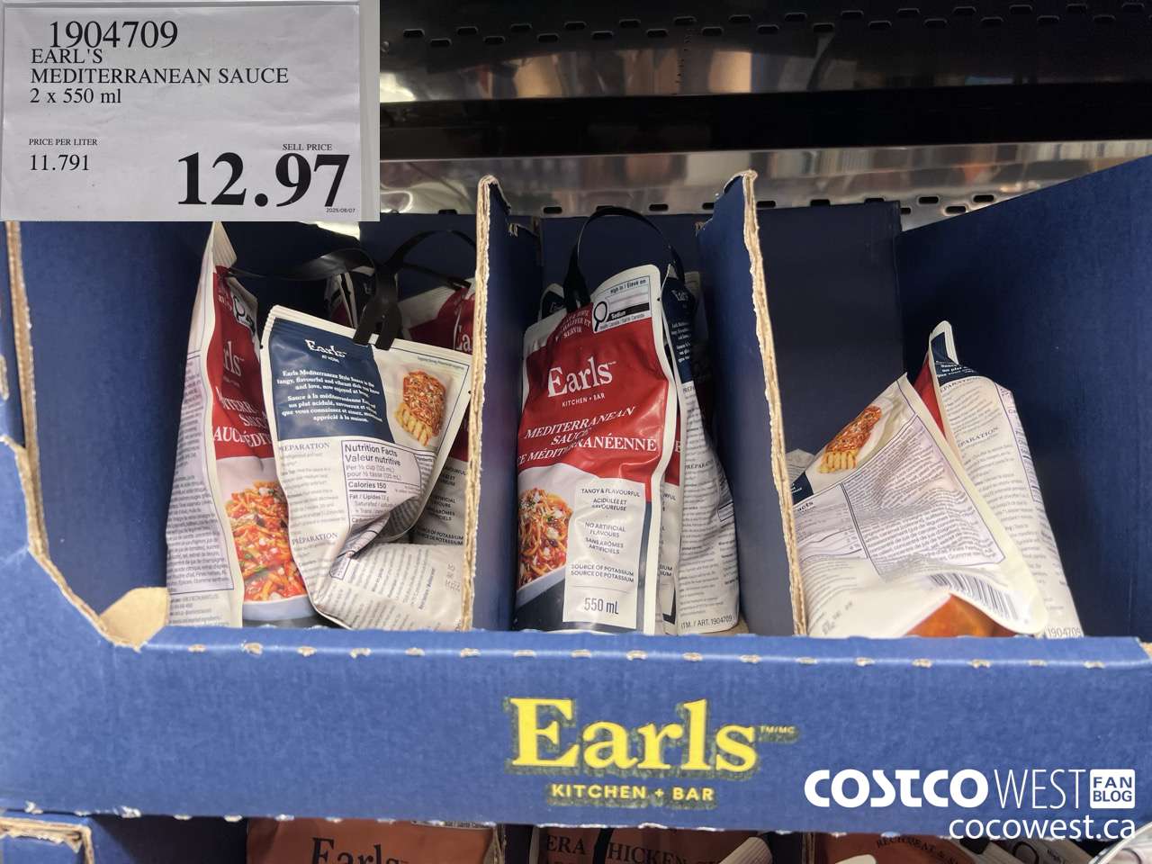 1904709 EARL'S MEDITERRANEAN SAUCE 2 X 550ML $12.97