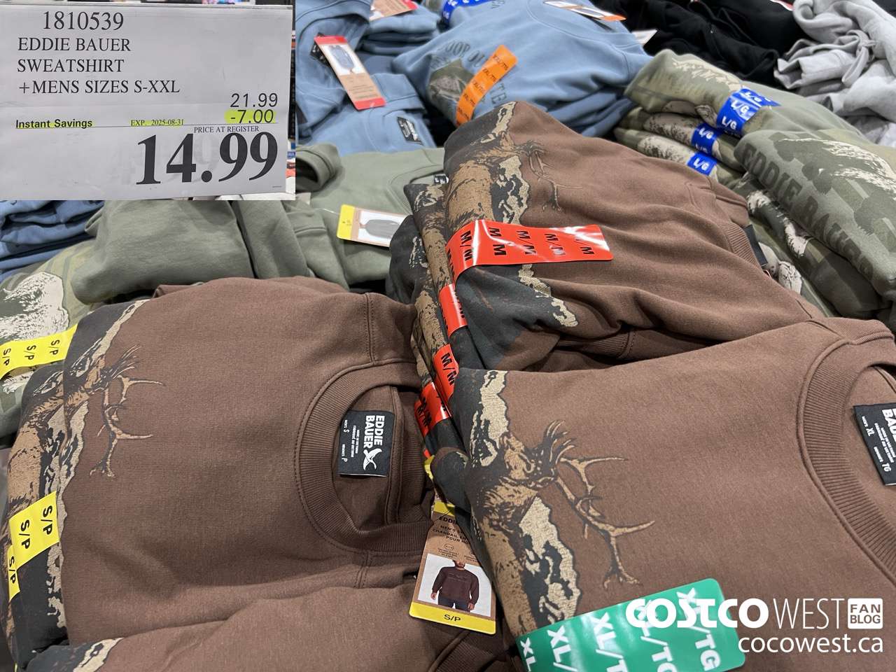 1810539 EDDIE BAUER SWEATSHIRT MENS SIZE SS-XXL ($7.00 INSTANT SAVINGS EXPIRES ON 2025-08-31) $14.99