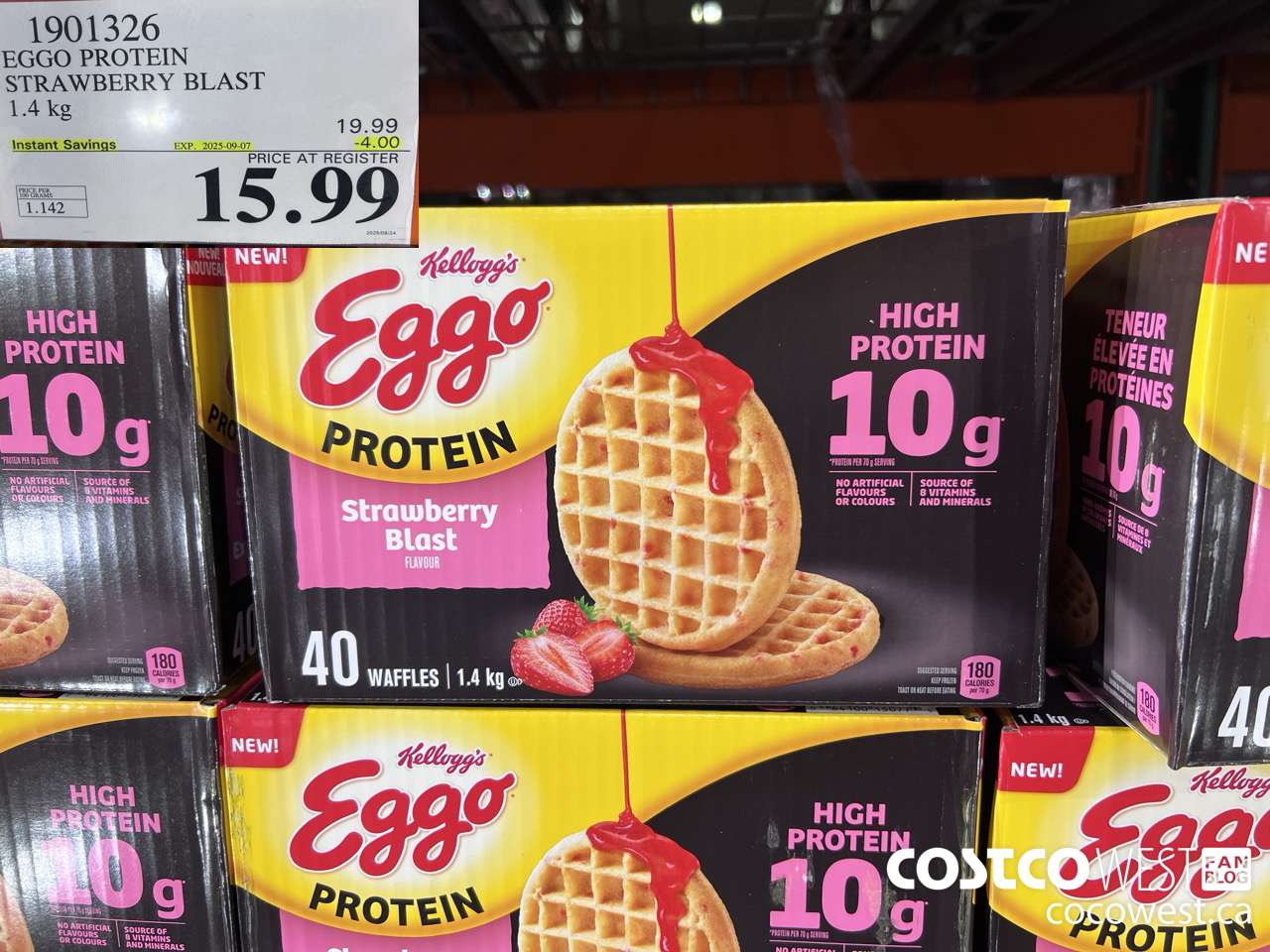 1901326 EGGO PROTEIN STRAWBERRY BLAST 1.4 kg ($5.00 INSTANT SAVINGS EXPIRES ON 2025-09-07) $15.99