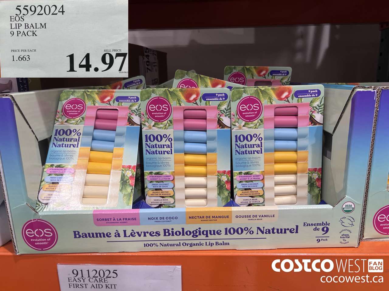 5592024 EOS NATURAL SHEA LIP BALMS PACK OF 9 $14.97