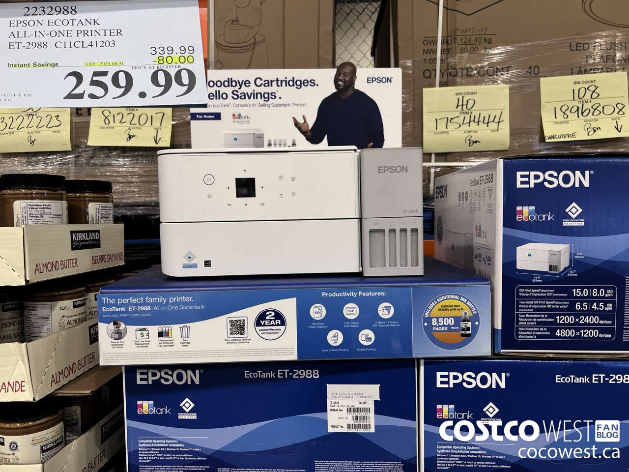 2232988 EPSON ET-2988 ALL IN ONE PRINTER EXTRA BLACK INK BOTTLE ($80.00 INSTANT SAVINGS EXPIRES ON 2025-08-31) $259.99