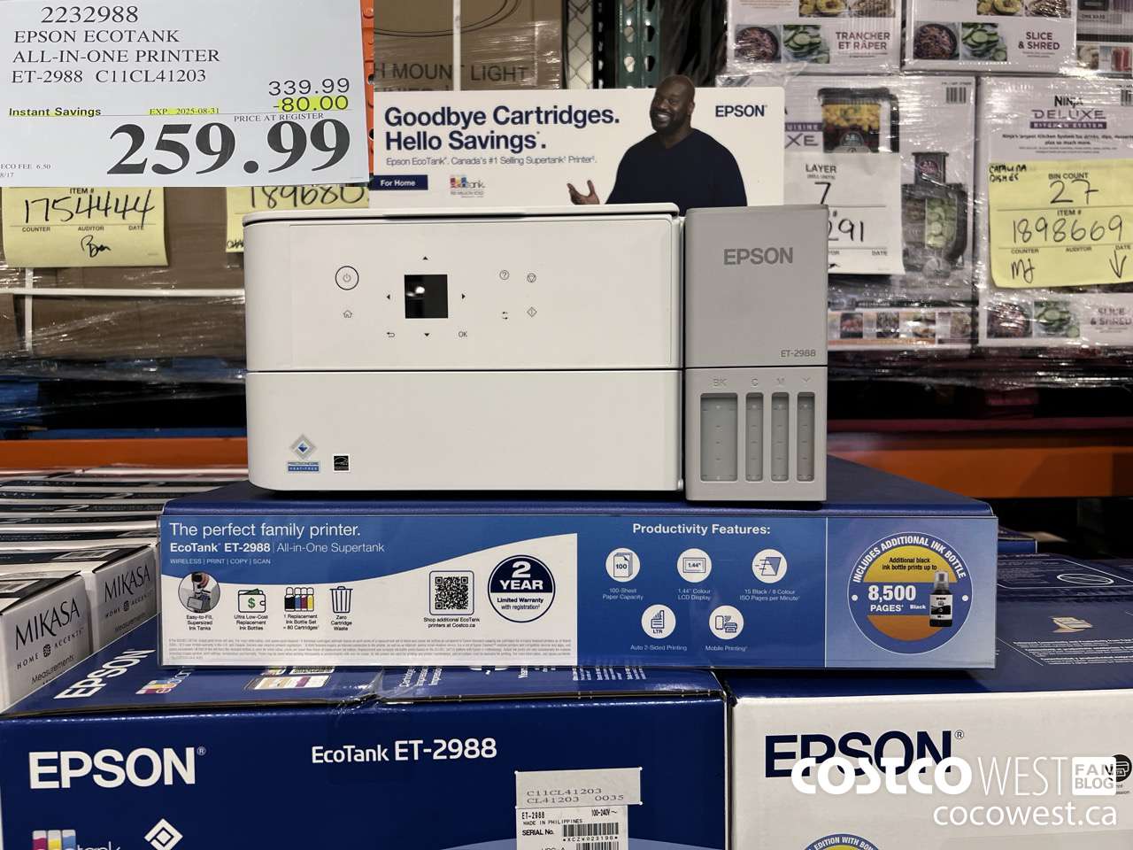 2232988 EPSON ET-2988 ALL IN ONE PRINTER EXTRA BLACK INK BOTTLE ($80.00 INSTANT SAVINGS EXPIRES ON 2025-08-31) $259.99