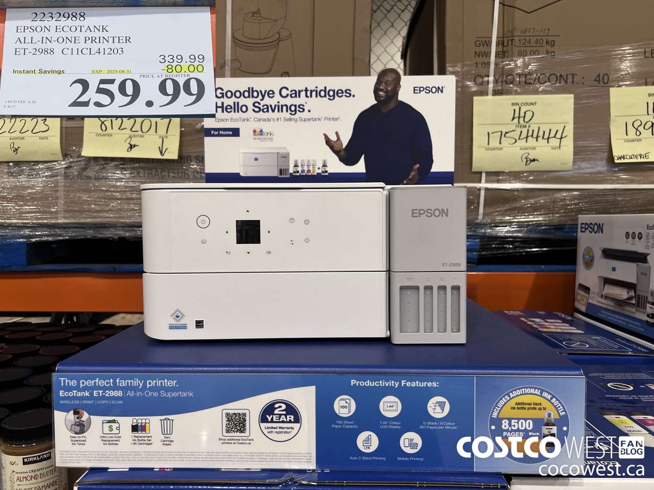 2232988 EPSON ET-2988 ALL IN ONE PRINTER EXTRA BLACK INK BOTTLE ($80.00 INSTANT SAVINGS EXPIRES ON 2025-08-31) $259.99