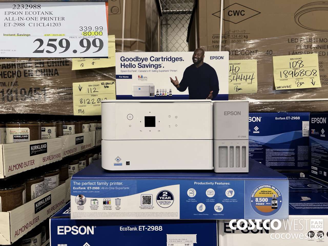 2232988 EPSON ET-2988 ALL IN ONE PRINTER EXTRA BLACK INK BOTTLE ($80.00 INSTANT SAVINGS EXPIRES ON 2025-08-31) $259.99