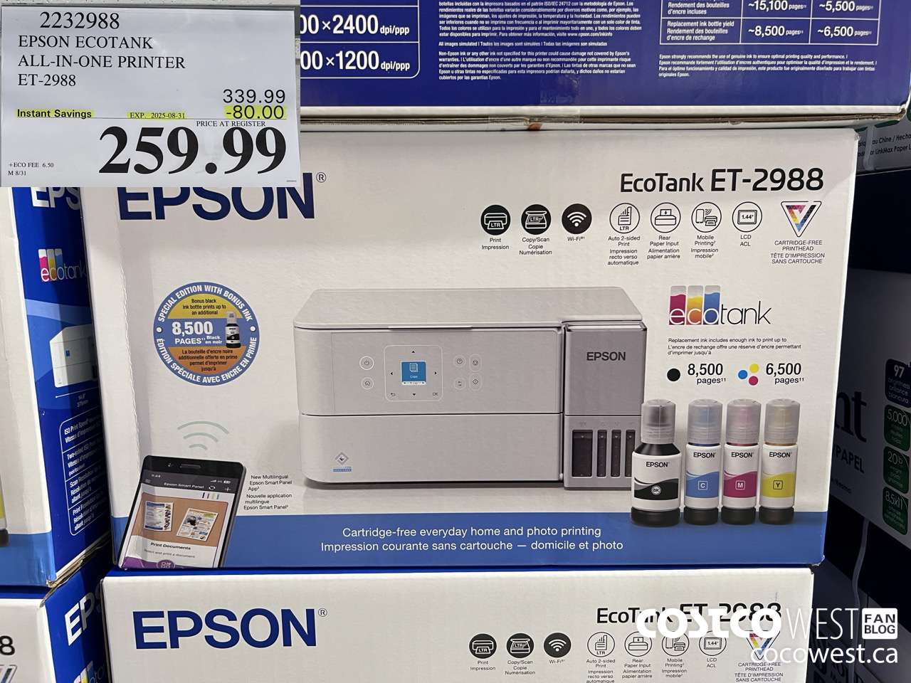 2232988 EPSON ET-2988 ALL IN ONE PRINTER EXTRA BLACK INK BOTTLE ($80.00 INSTANT SAVINGS EXPIRES ON 2025-08-31) $259.99