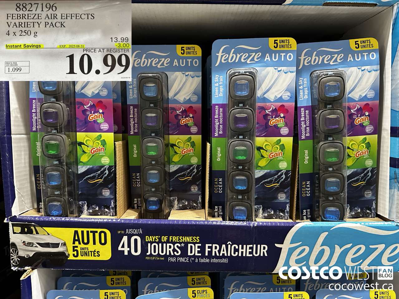 8827196 FEBREZE AIR EFFECTS VARIETY PACK 4 X 250 G ($3.00 INSTANT SAVINGS EXPIRES ON 2025-08-31) $10.99