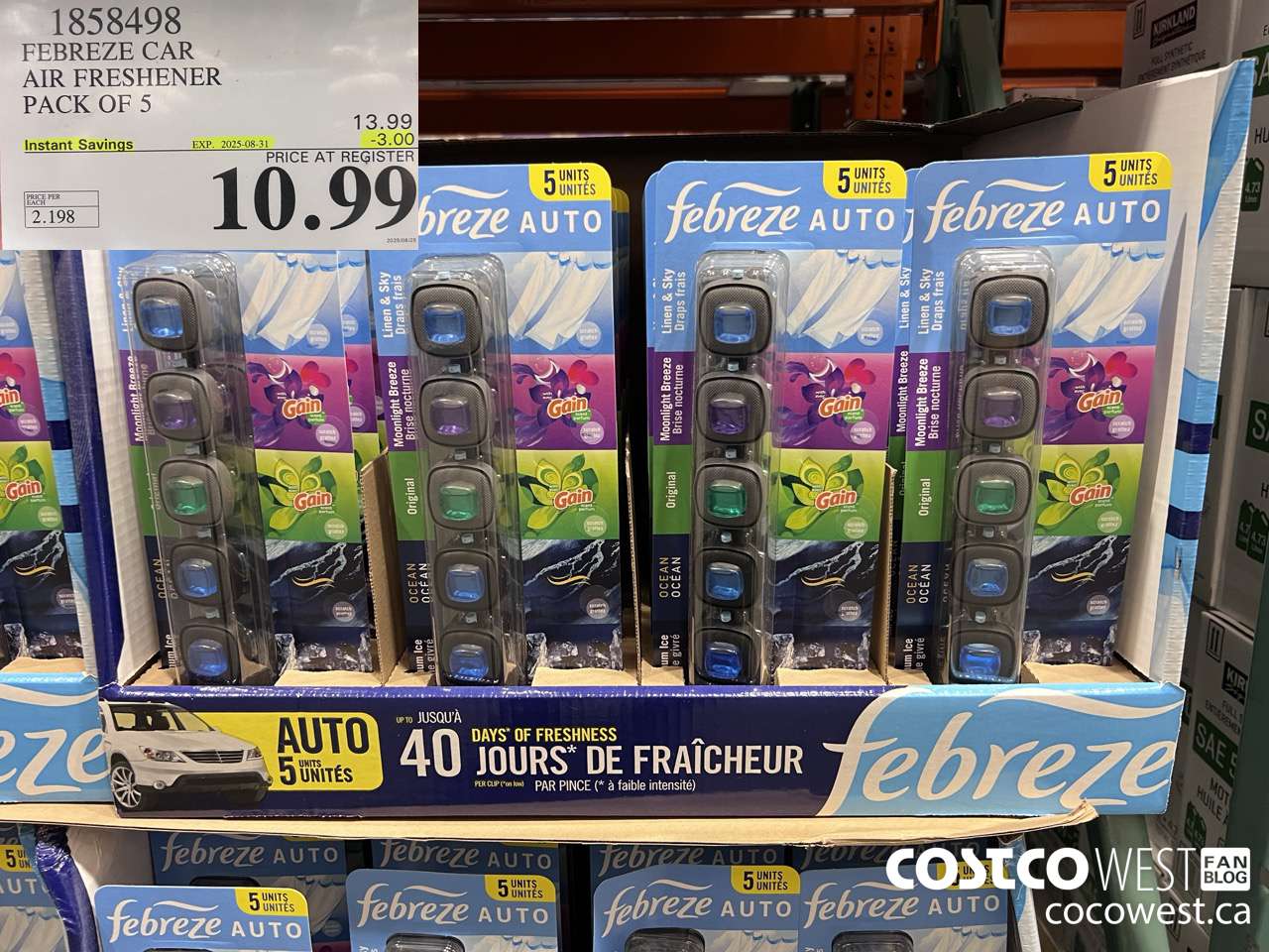 1858498 FEBREZE CAR AIR FRESHENER PACK OF 5 ($3.00 INSTANT SAVINGS EXPIRES ON 2025-08-31) $10.99