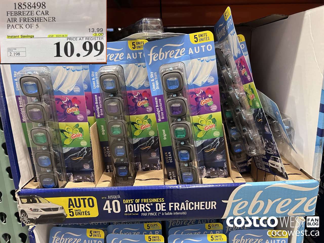 1858498 FEBREZE CAR AIR FRESHENER PACK OF 5 ($3.00 INSTANT SAVINGS EXPIRES ON 2025-08-31) $10.99
