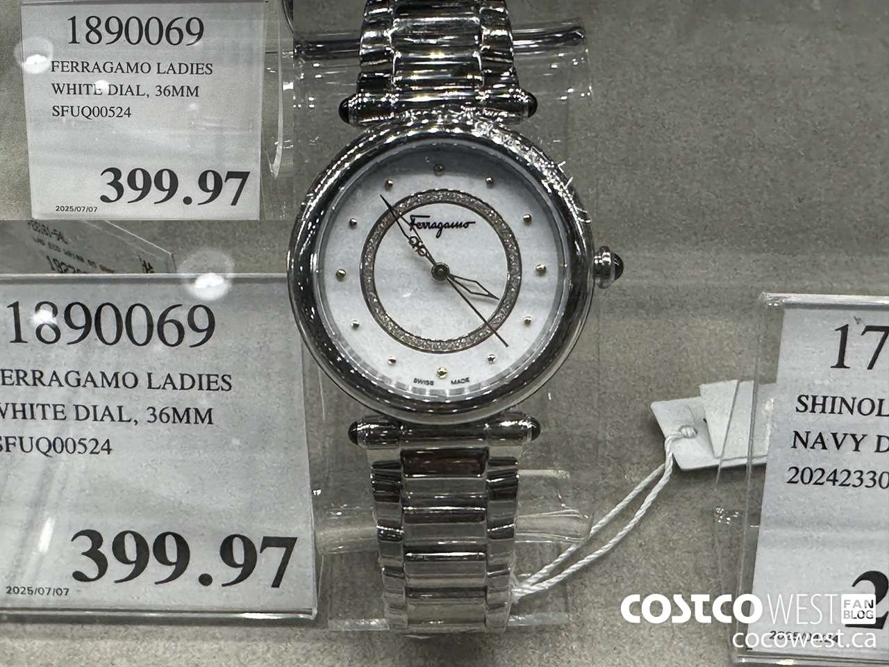 1890069 FERRAGAMO LADIES WHITE DIAL, 36MM SFUQ00524 $399.97