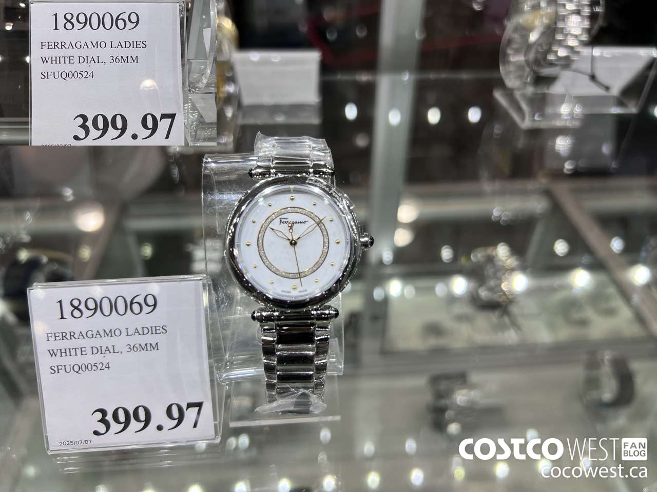 1890069 FERRAGAMO LADIES WHITE DIAL, 36MM SFUQ00524 $399.97