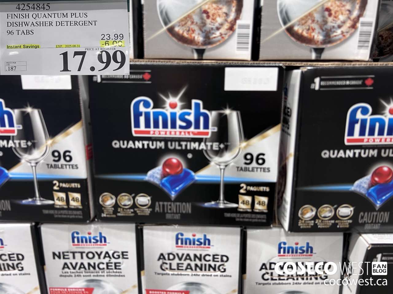 4254845 FINISH QUANTUM PLUS DISHWASHER DETERGENT 96 TABS ($6.00 INSTANT SAVINGS EXPIRES ON 2025-08-31) $17.99