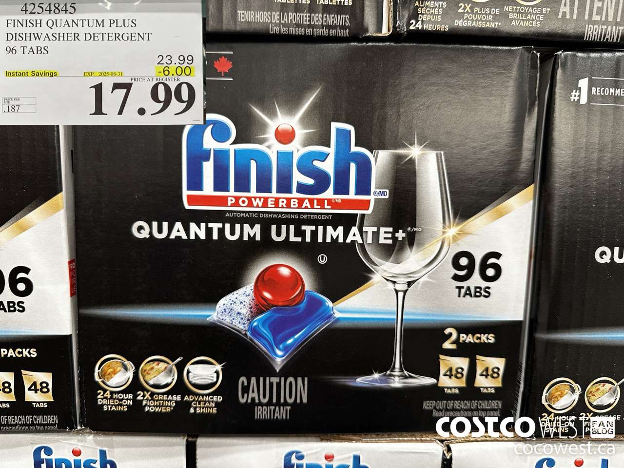 4254845 FINISH QUANTUM PLUS DISHWASHER DETERGENT 96 TABS ($6.00 INSTANT SAVINGS EXPIRES ON 2025-08-31) $17.99