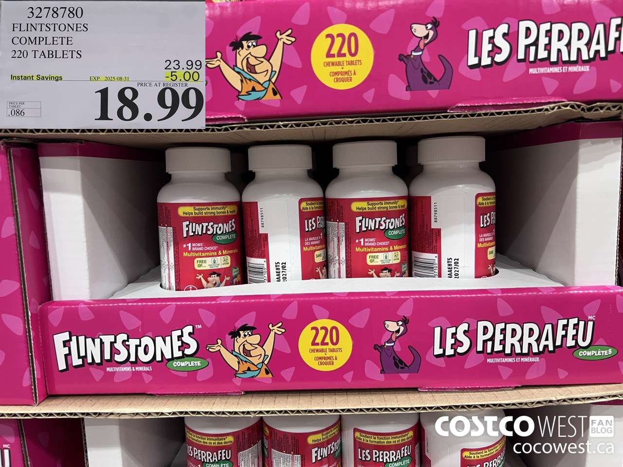 3278780 FLINTSTONES COMPLETE CHILDREN'S VITAMINS 220 TABLETS ($5.00 INSTANT SAVINGS EXPIRES ON 2025-08-31) $18.99