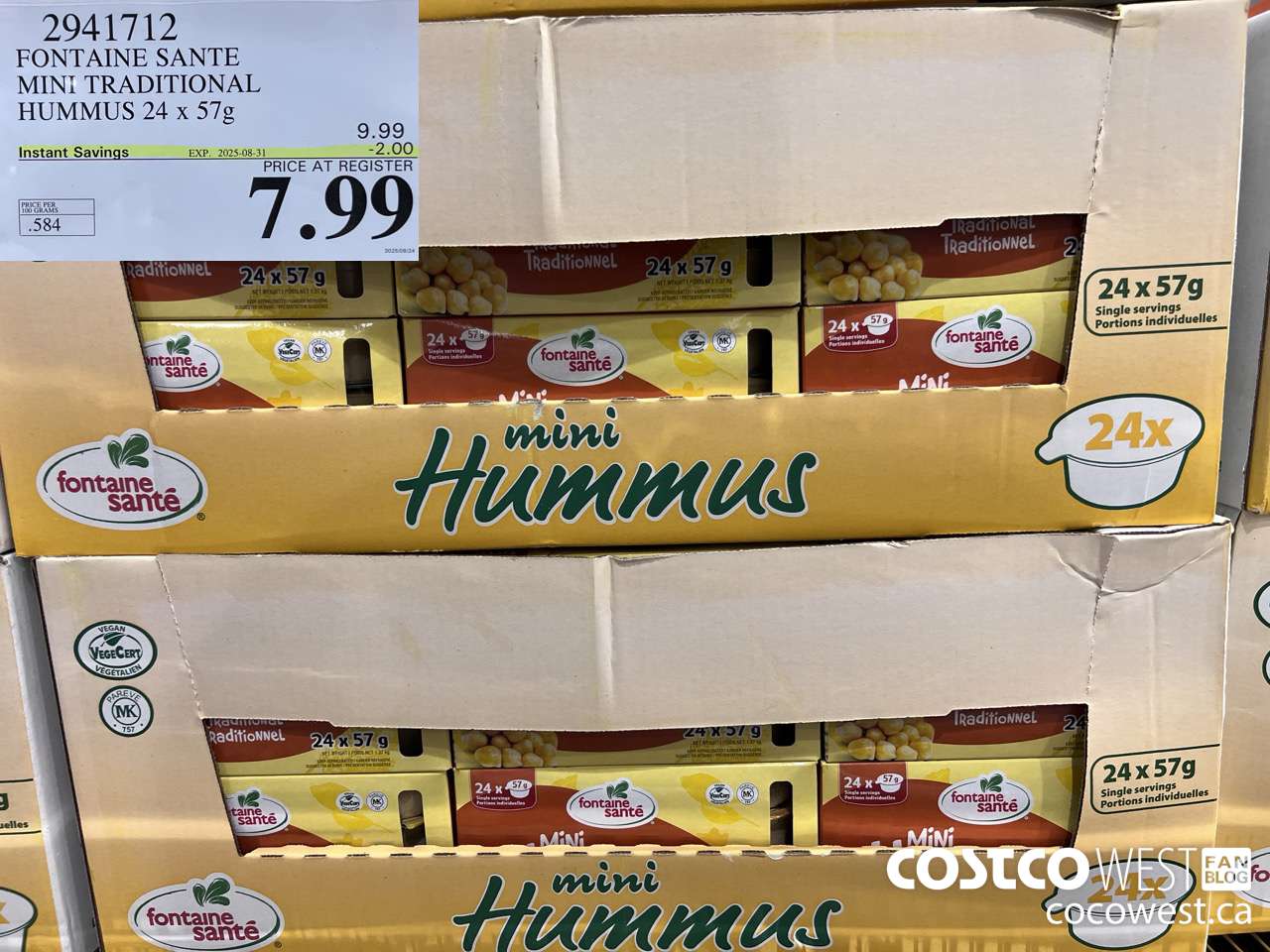 2941712 FONTAINE SANTE MINI TRADITIONAL HUMMUS 24 X 57 G ($2.00 INSTANT SAVINGS EXPIRES ON 2025-08-31) $7.99