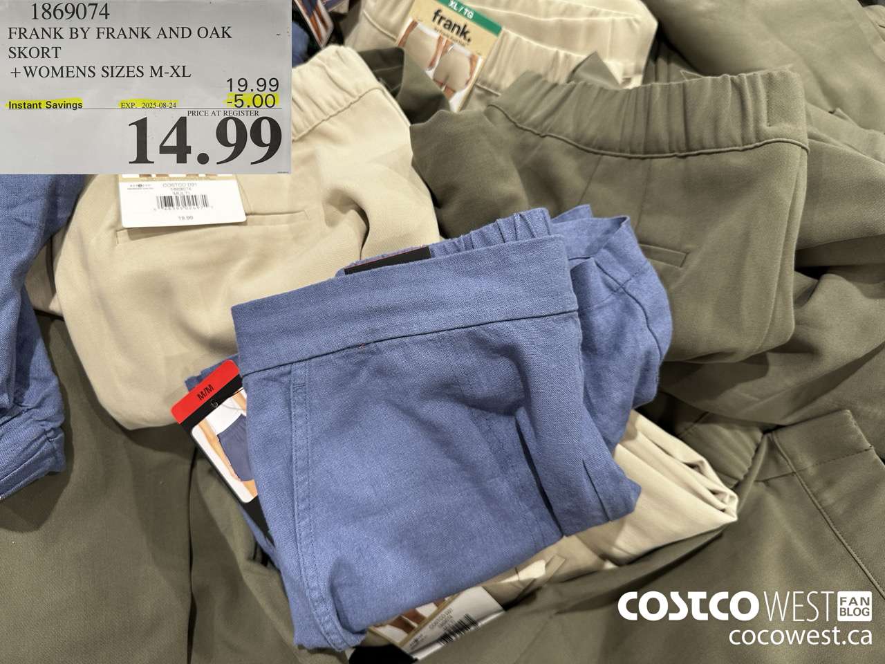 1869074 FRANK BY FRANK AND OAK SKORT WOMENS SIZES M-XL ($5.00 INSTANT SAVINGS EXPIRES ON 2025-08-24) $14.99