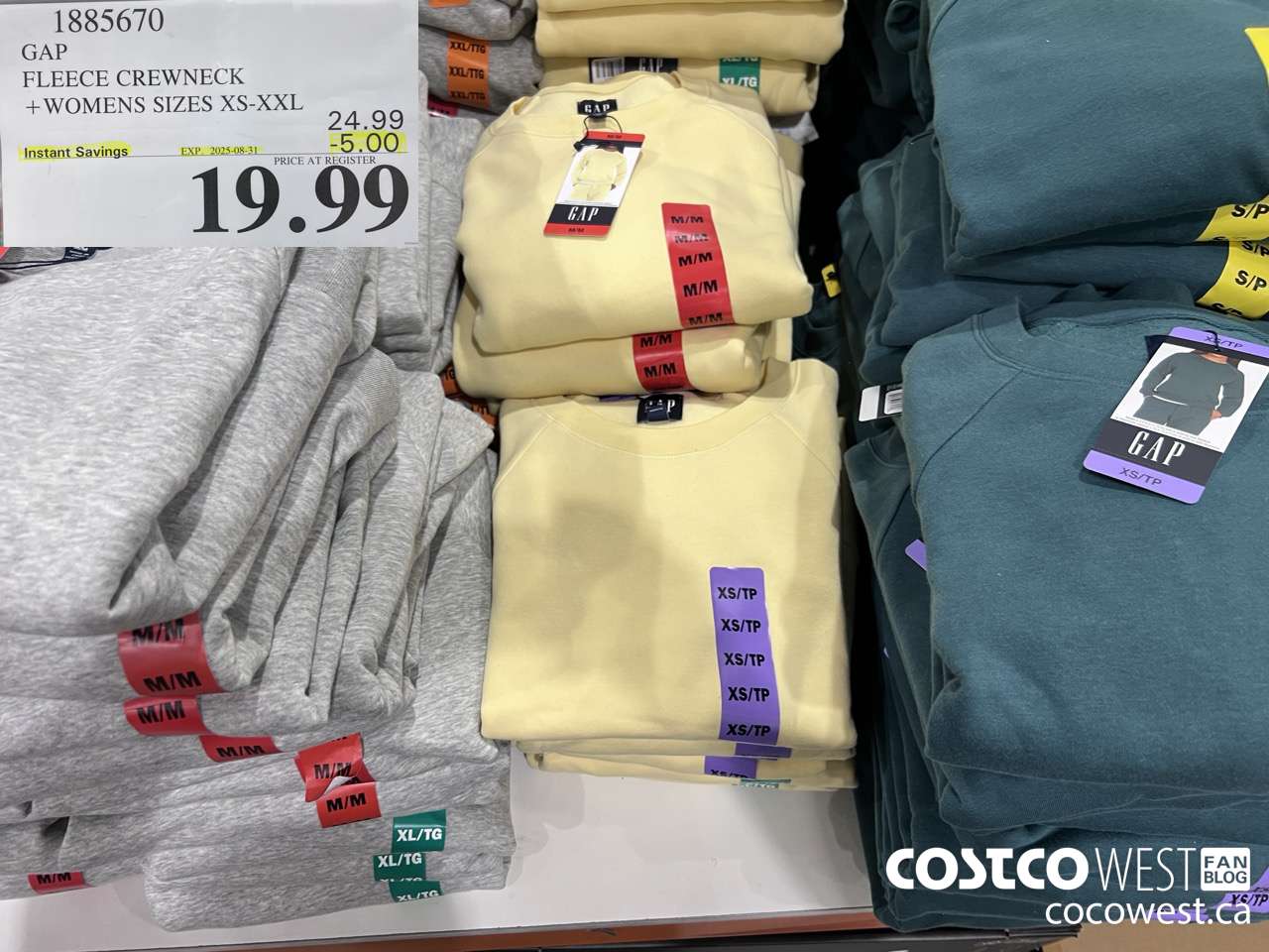 1885670 GAP FLEECE CREWNECK WOMENS SIZES XS-XXL ($5.00 INSTANT SAVINGS EXPIRES ON 2025-08-31) $19.99