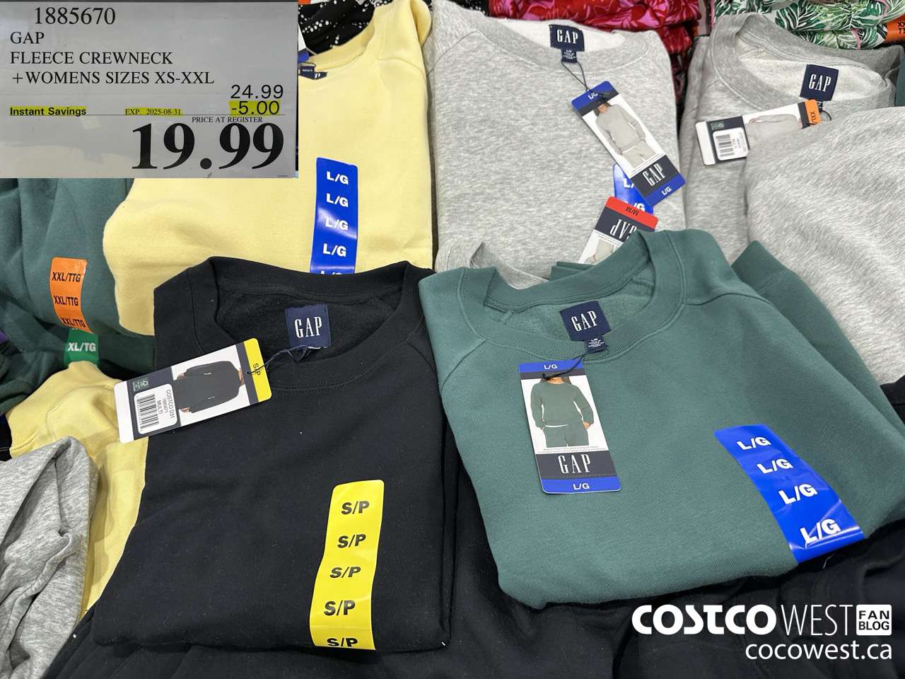 1885670 GAP FLEECE CREWNECK WOMENS SIZES XS ($5.00 INSTANT SAVINGS EXPIRES ON 2025-08-31) $19.99