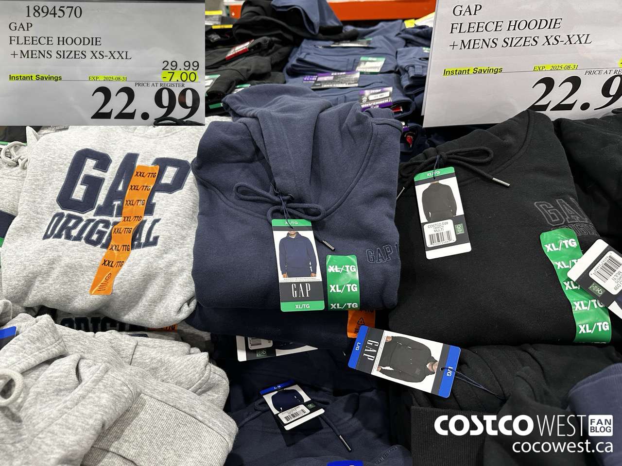 1894570 GAP FLEECE HOODIE MENS SIZES XS-XXL ($7.00 INSTANT SAVINGS EXPIRES ON 2025-08-31) $22.99