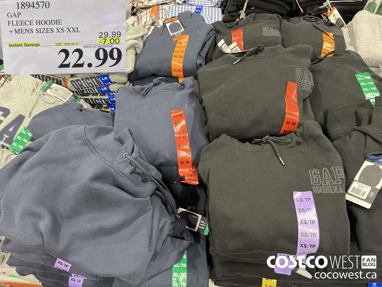 1894570 GAP FLEECE HOODIE MENS SIZES XS-XXL ($7.00 INSTANT SAVINGS EXPIRES ON 2025-08-31) $22.99