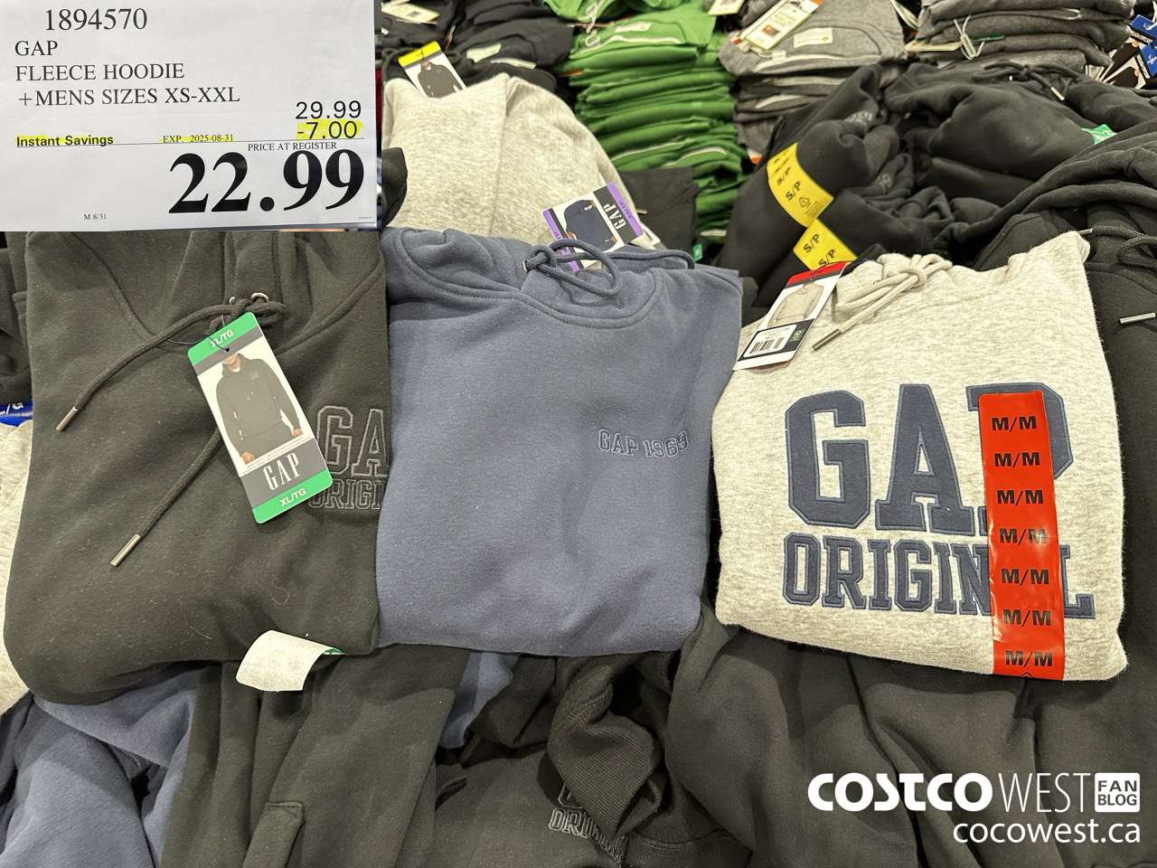 1894570 GAP FLEECE HOODIE MENS SIZES XS-XXL ($7.00 INSTANT SAVINGS EXPIRES ON 2025-08-31) $22.99