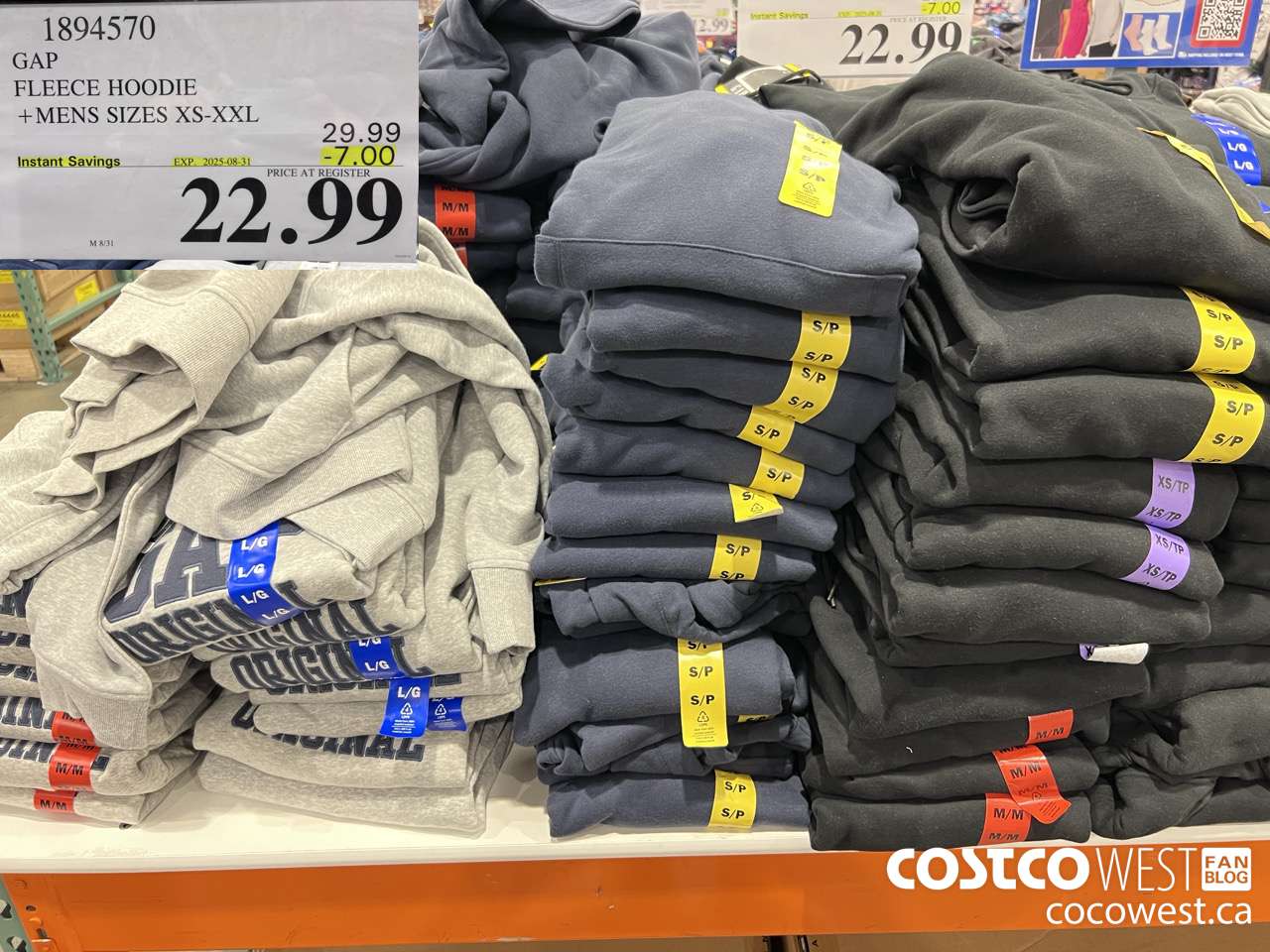 1894570 GAP FLEECE HOODIE MENS SIZES XS-XXL ($7.00 INSTANT SAVINGS EXPIRES ON 2025-08-31) $22.99