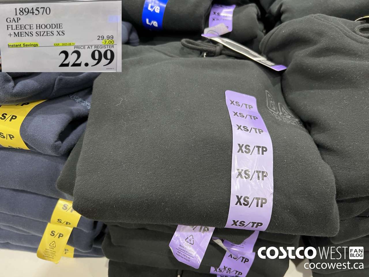 1894570 GAP FLEECE HOODIE MENS SIZES XS ($7.00 INSTANT SAVINGS EXPIRES ON 2025-08-31) $22.99