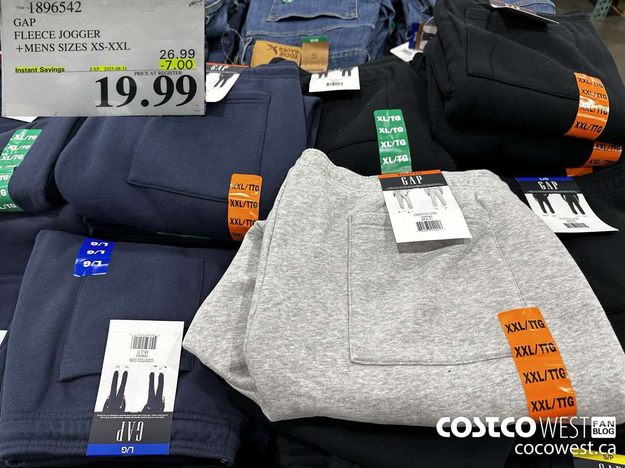 1896542 GAP FLEECE JOGGER MENS SIZES XS-XXL ($7.00 INSTANT SAVINGS EXPIRES ON 2025-08-31) $19.99