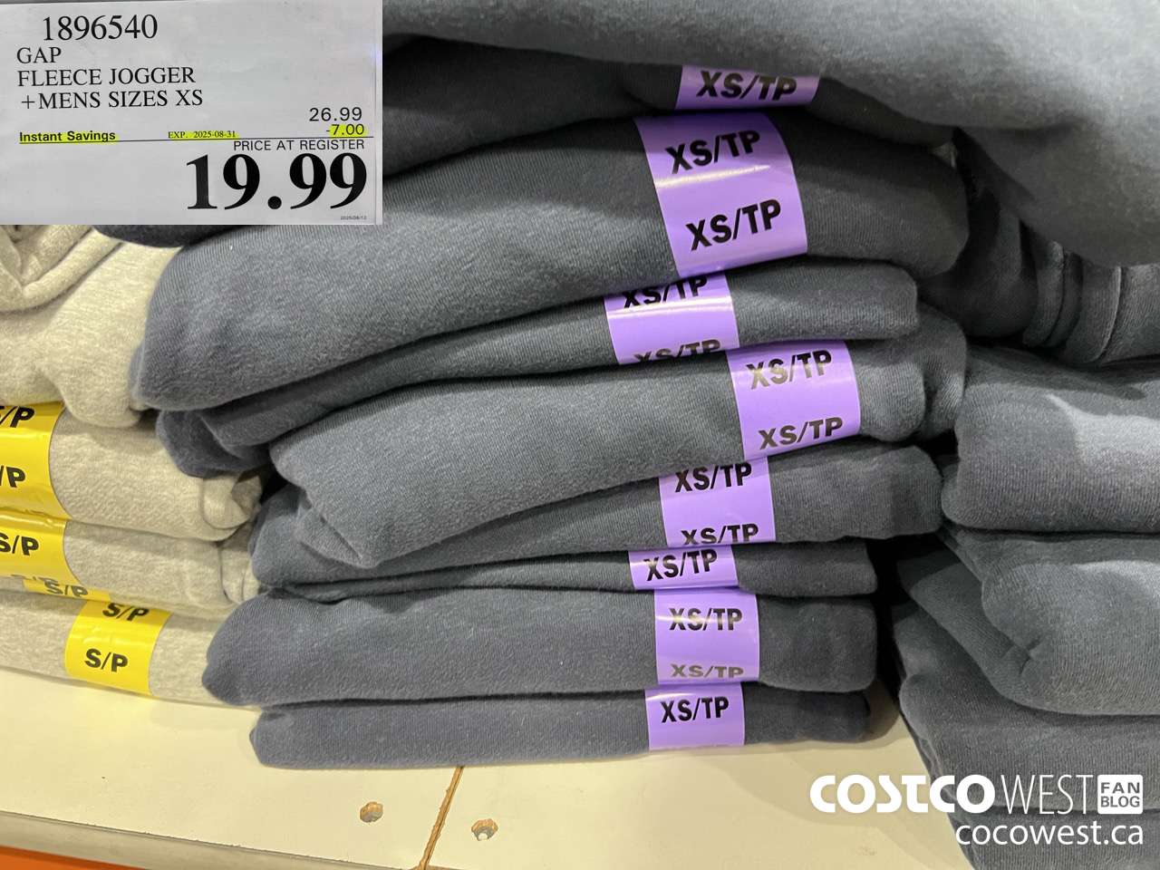 1896540 GAP FLEECE JOGGER MENS SIZES XS ($7.00 INSTANT SAVINGS EXPIRES ON 2025-08-31) $19.99