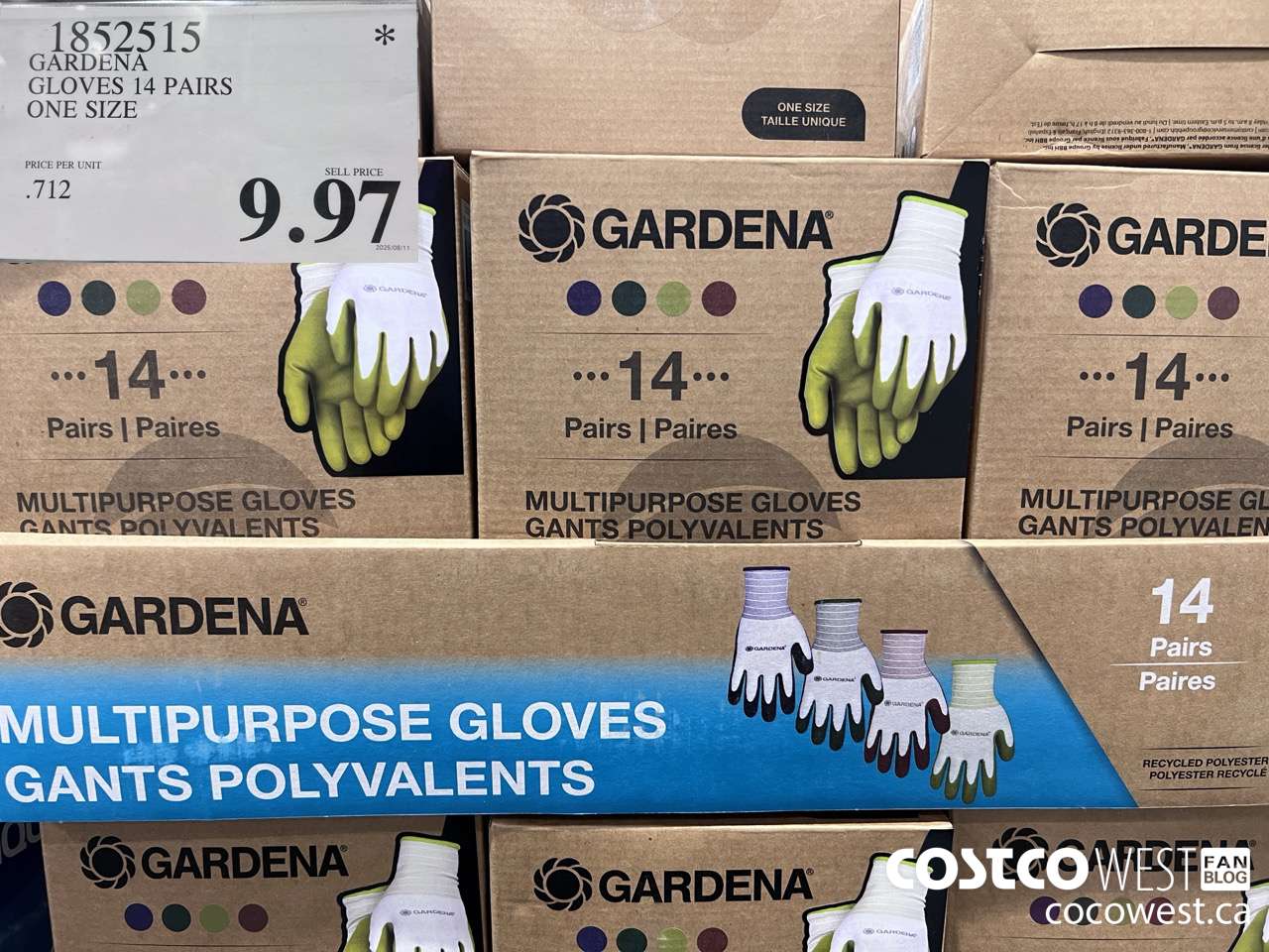 1852515 GARDENA GLOVES 14 PAIR ONE SIZE $9.97